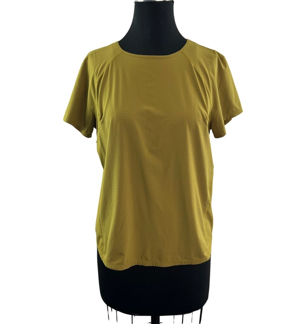 Lululemon Auric Gold Run Shirt Stretch Crew Neck Short Sleeve Pullover Tee